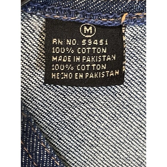 Embroidered Beaded Western Blue Denim Vest By‎ Pretty Bleu Women’s Size M Cotton - Picture 8 of 10